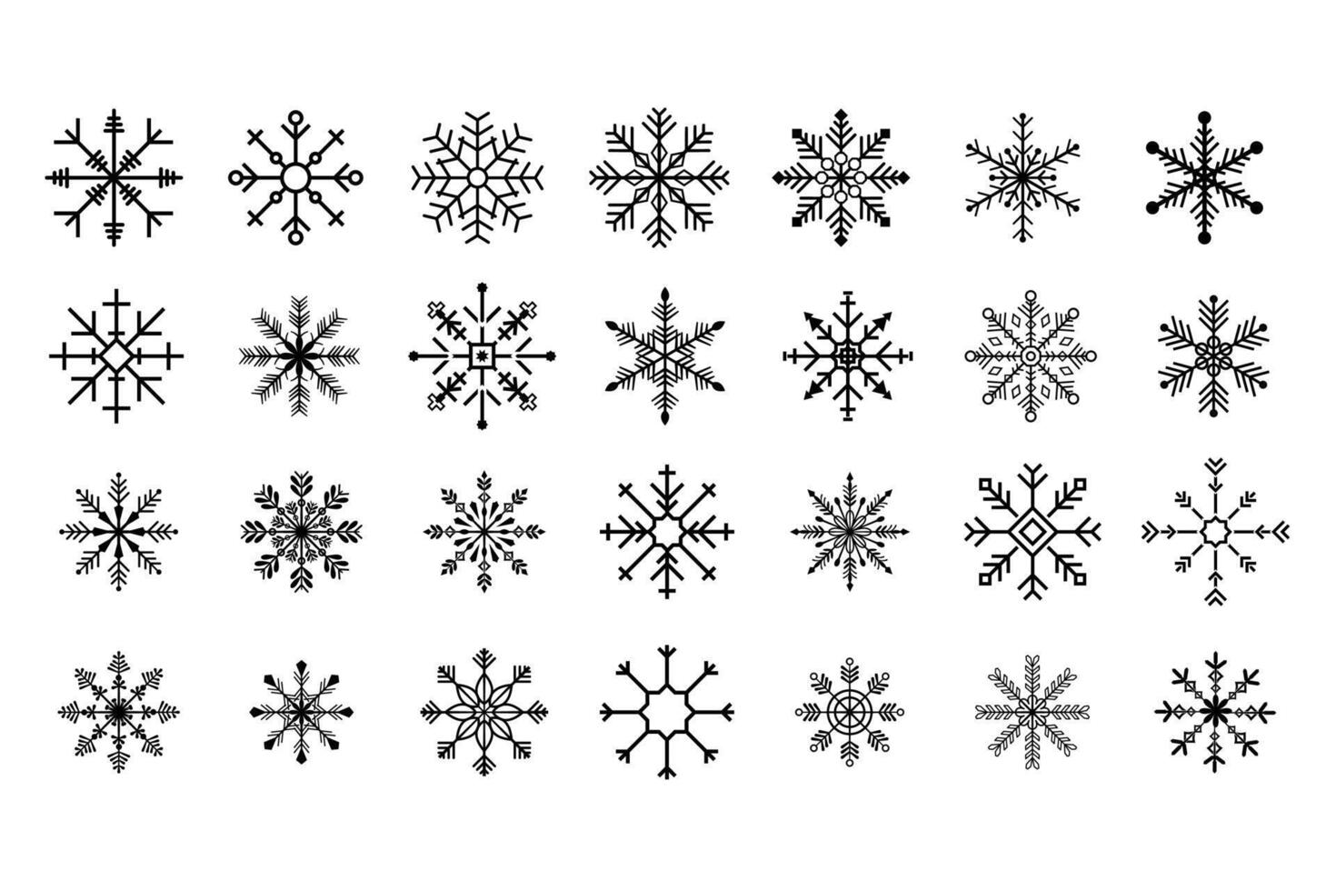 Snowflake icon set for xmass vector