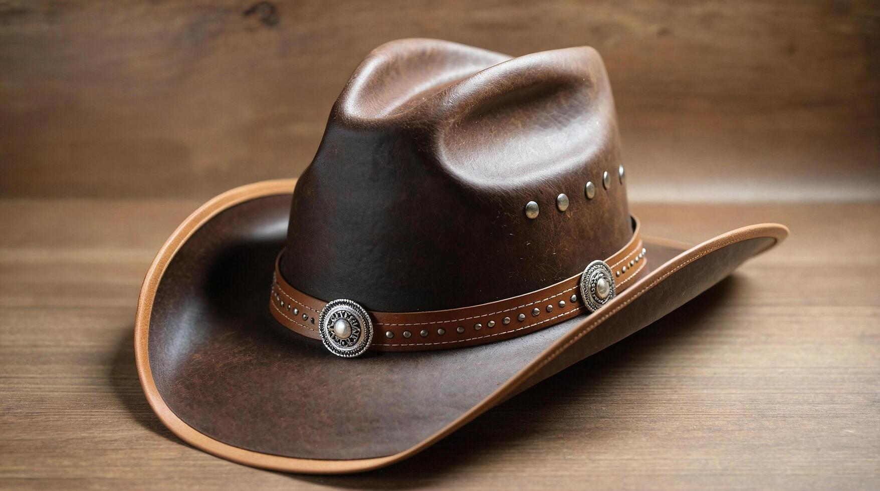 Cowboy haton wodden background photo