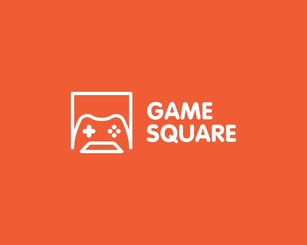 Gamepad Joystick Game Controller Console Gaming Square Simple Modern Logo Design Illustration vector