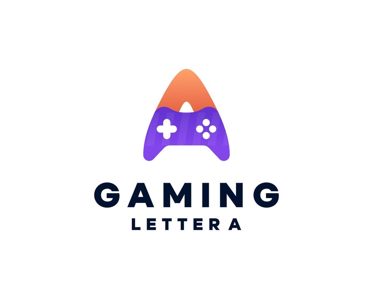 Initial Letter A Gamepad Joystick Game Controller Console Gaming Modern Colorful Logo Design Illustration vector