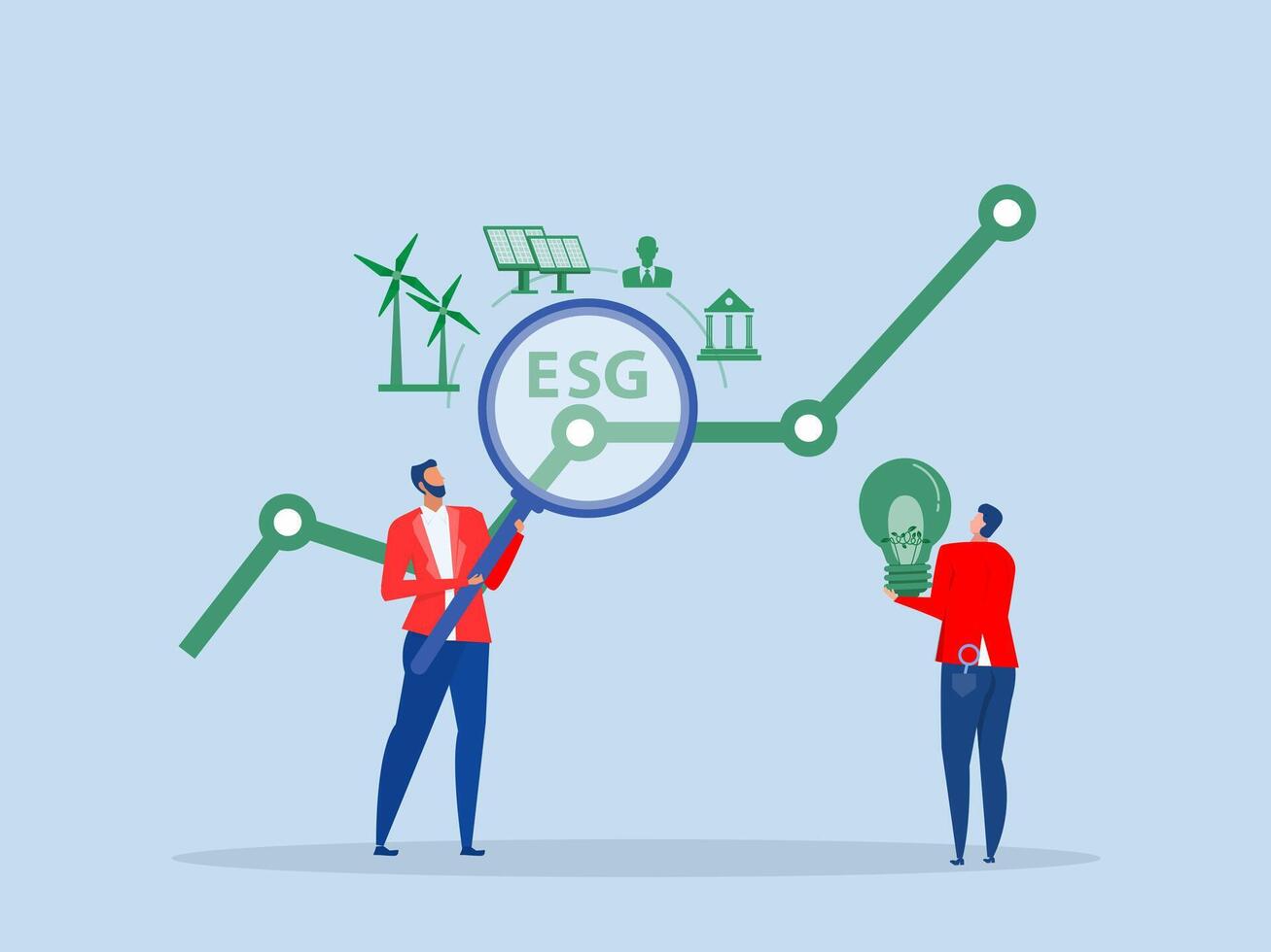 business green sustainability,esg concept of environmental, social and governance solution environmental and corporate responsibility in business company vector