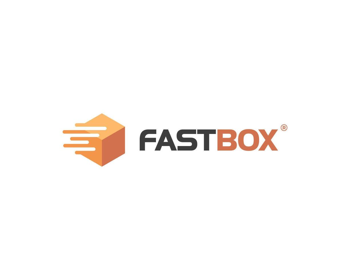 Package Box Cardboard Packaging Fast Delivery Express Deliver Logo Design Illustration vector