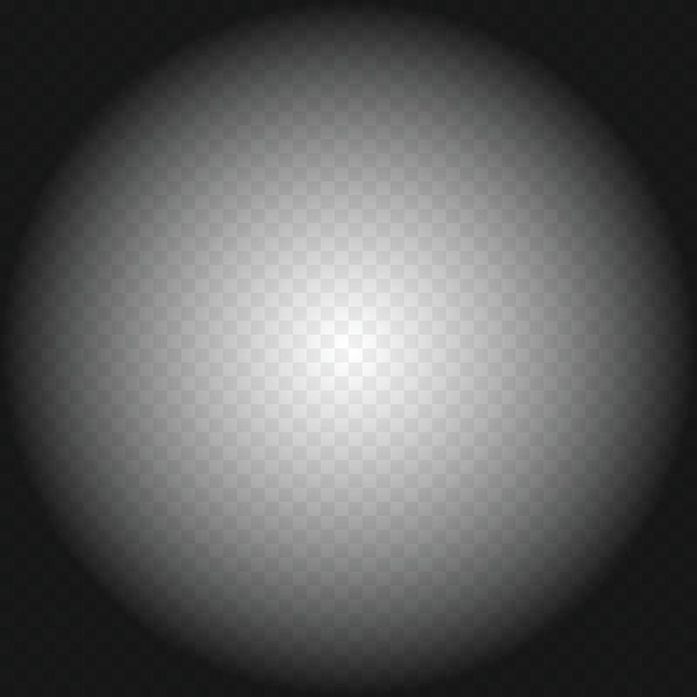 Circular fade smooth soft light radial gradient background on grid design. Light to dark fade grayscale transition. Spotlight effect. vector