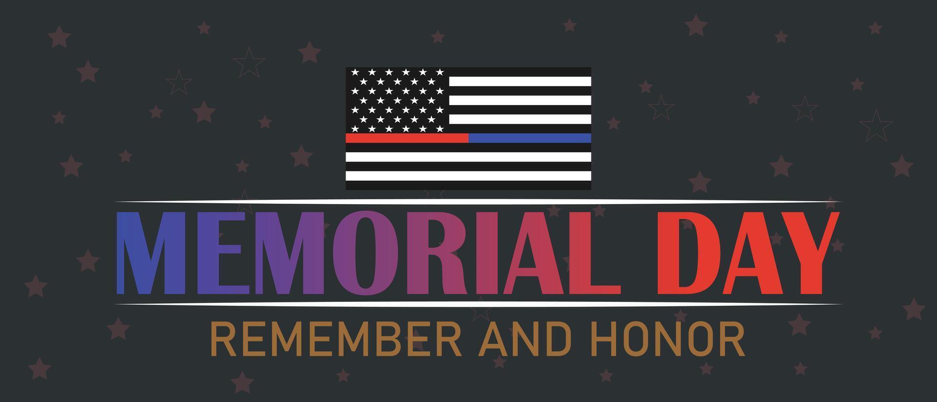 Memorial day celebration invitation template background. Memorial day. Remember and Honor poster. vector
