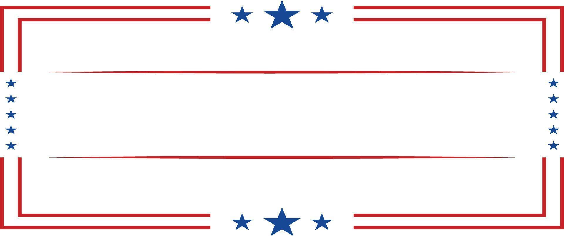 American flag square frame banner . vector