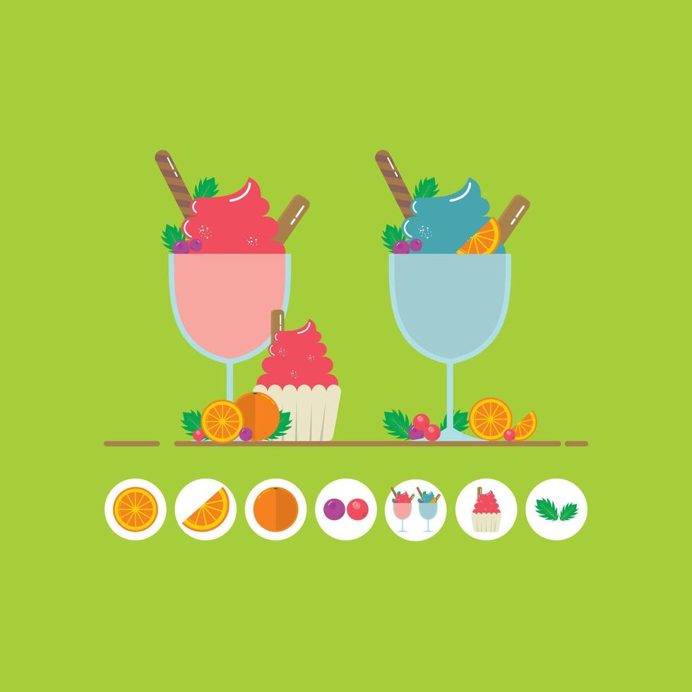 Ice cream dessert illustration vector