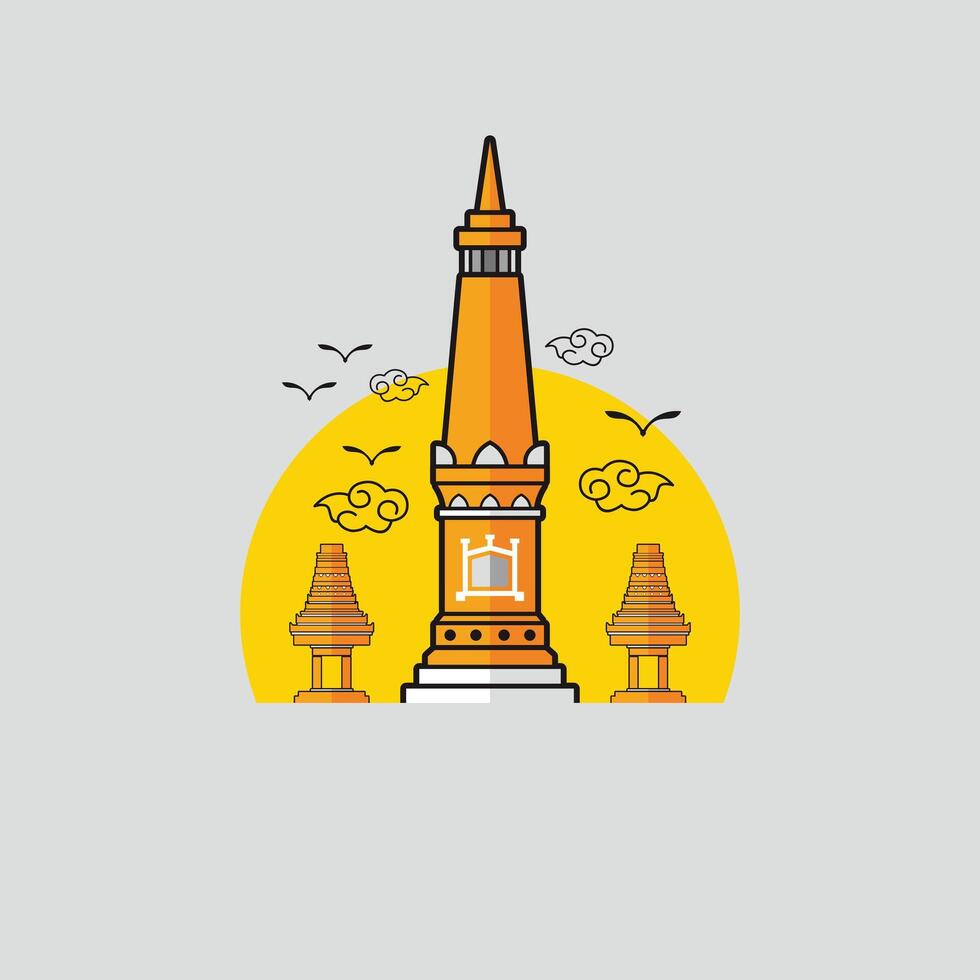 Image of the Jogjakarta monument with the iconic patterns of the Jogja region vector