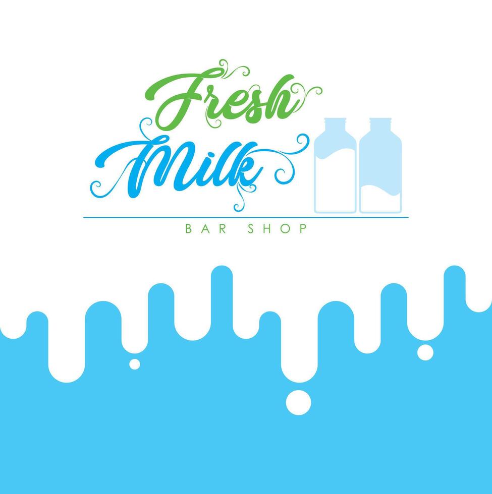 Fresh milk logo design vector