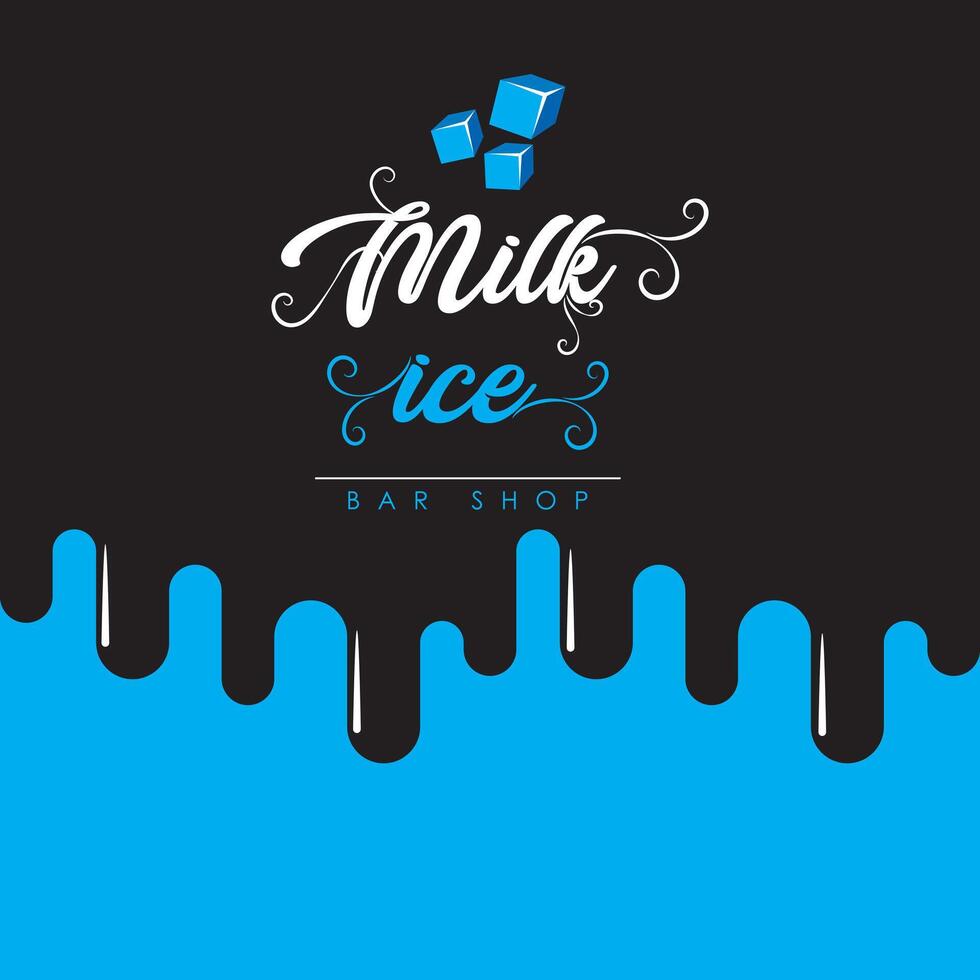 The logo for milk ice bar shop vector