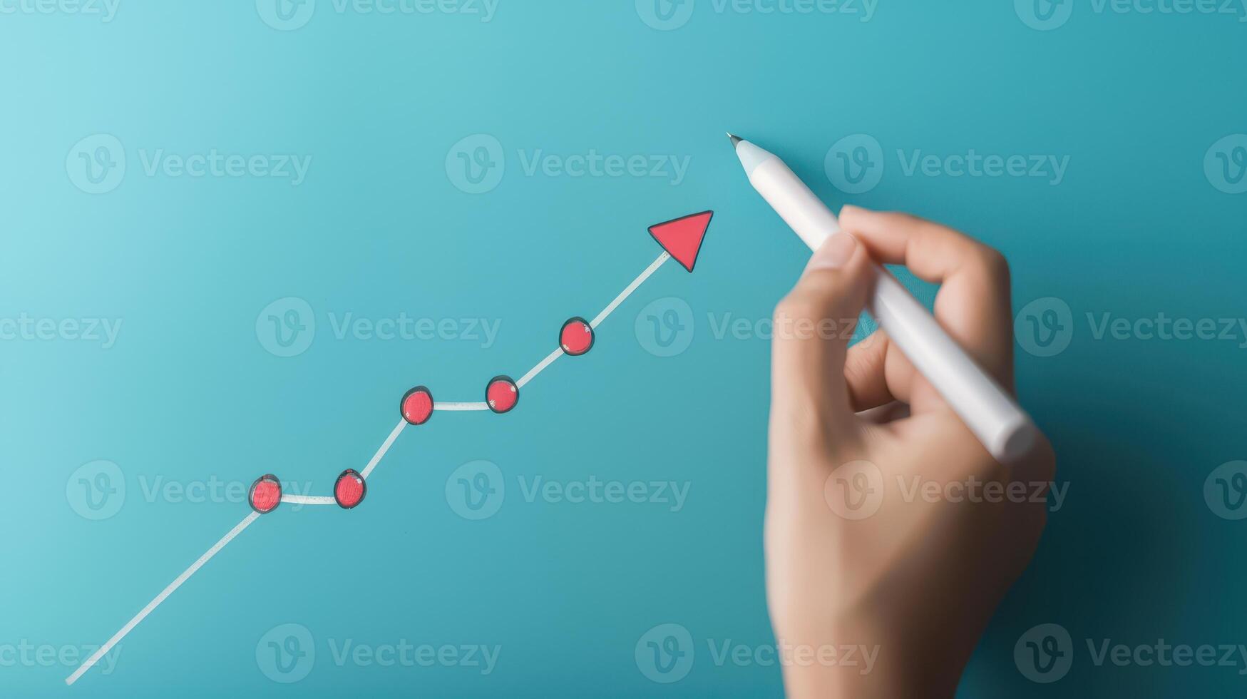 Businessman analyzing investment charts on a virtual screen. Stock market concept. photo