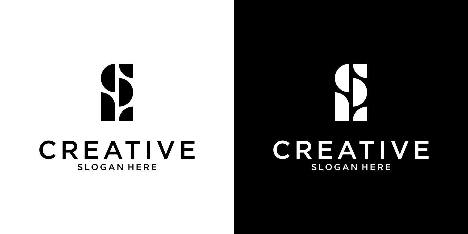 SL or LS initial letter logo design template vector