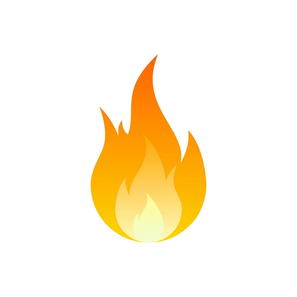Fire, flame gradient icon in flat design vector