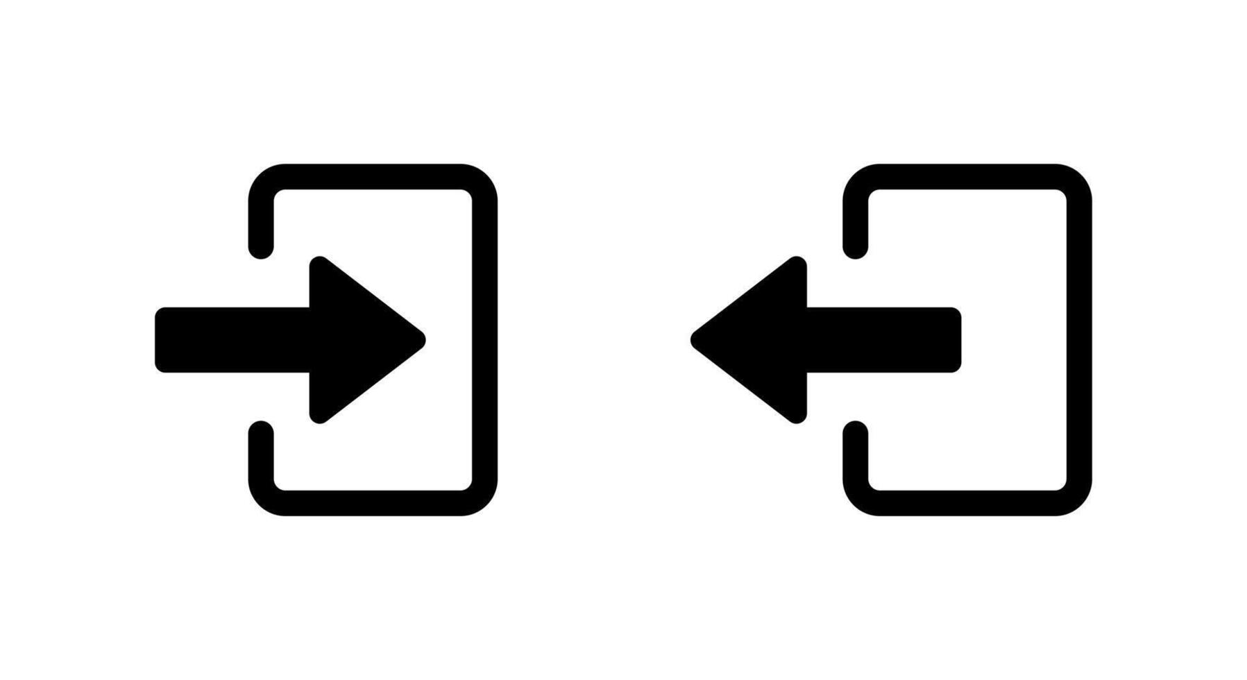 Login and logout sign icon. Enter and exit door symbol vector