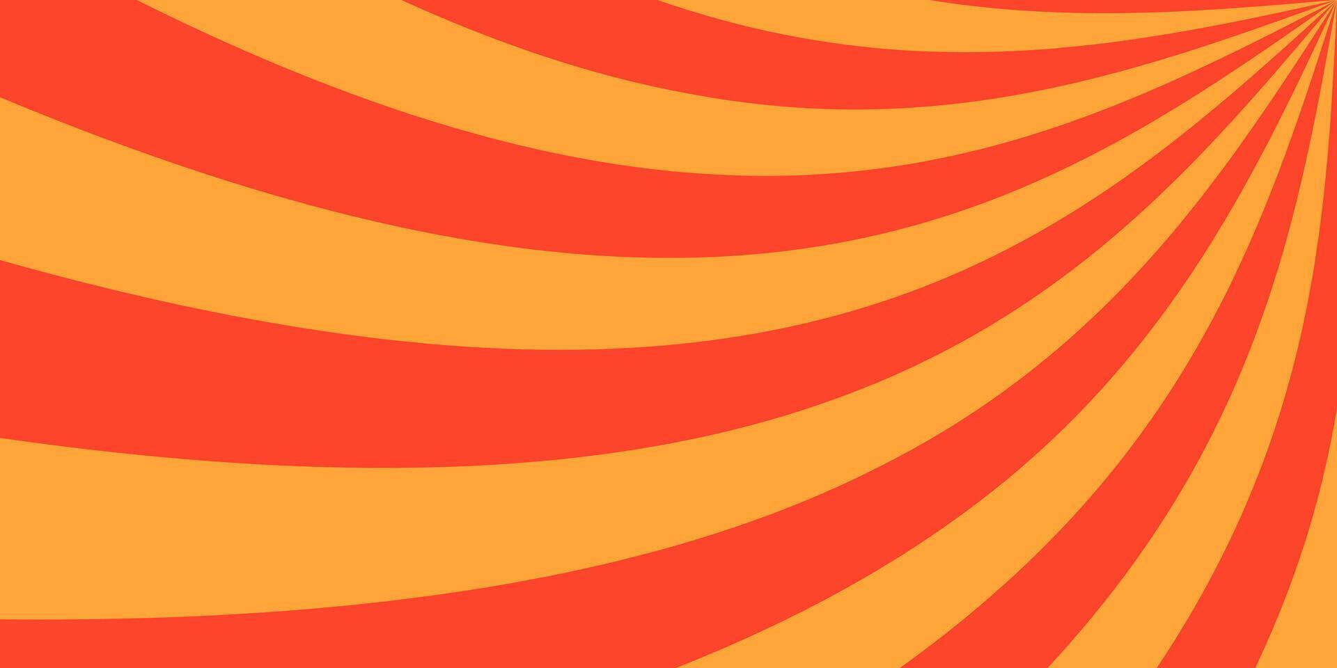 vintage red and yellow curvy striped pattern background vector