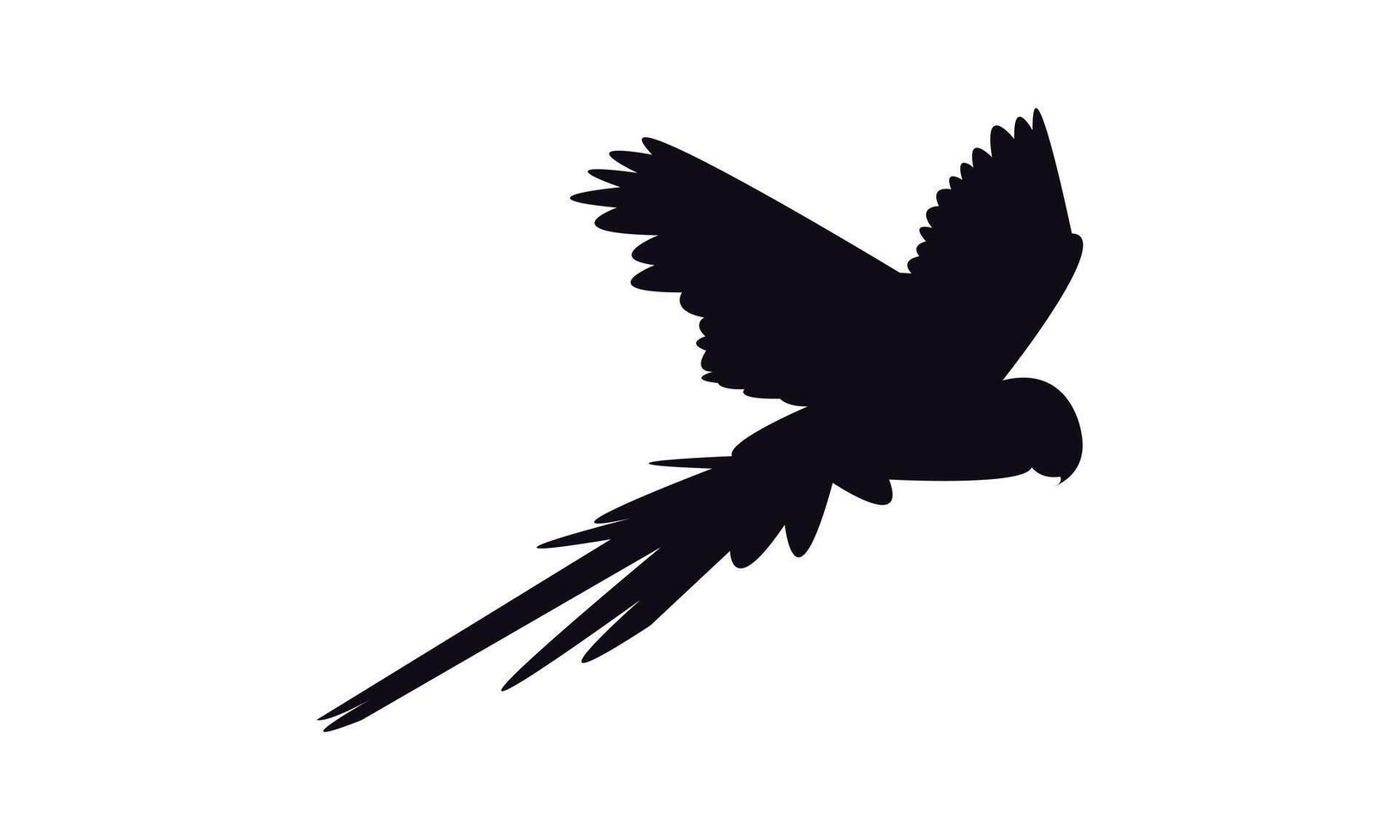Flying Macaw Bird Silhouette Design vector