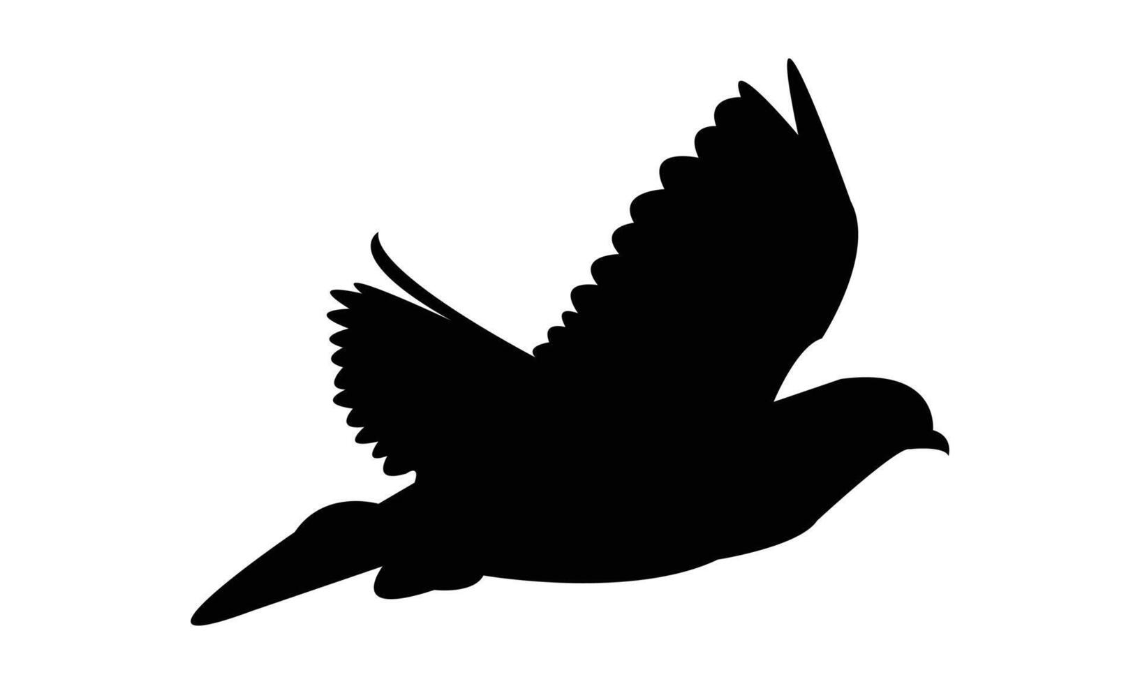 Flying Pigeon Black Silhouette vector