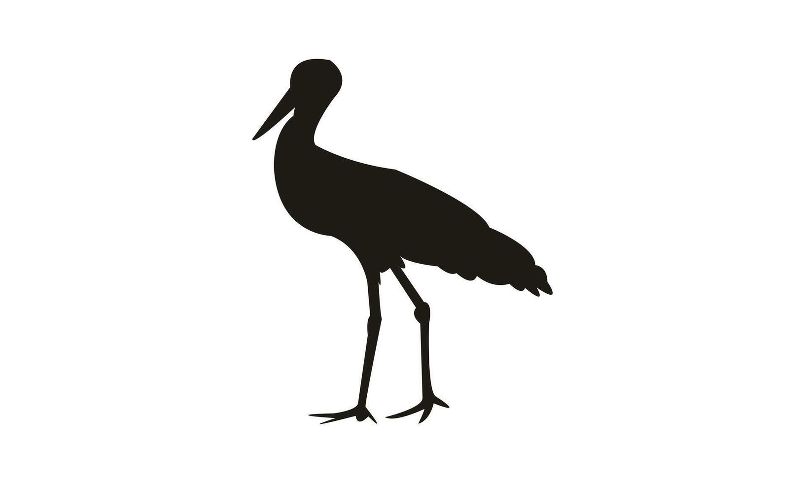 Stork Silhouette Design And Illustration. vector