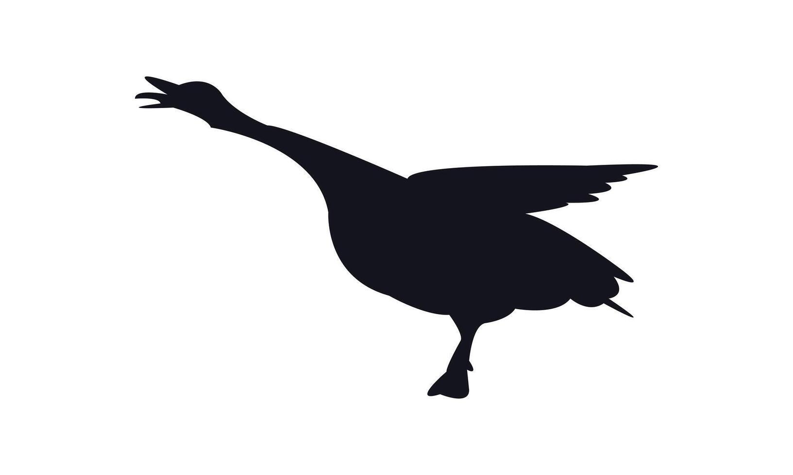 Goose Bird Silhouette Design And Illustration. vector