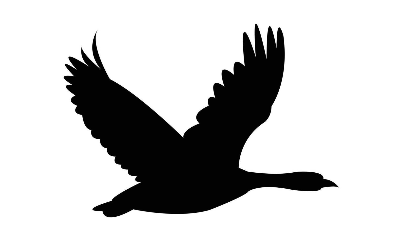 Flying Goose Bird Black Silhouette Design vector