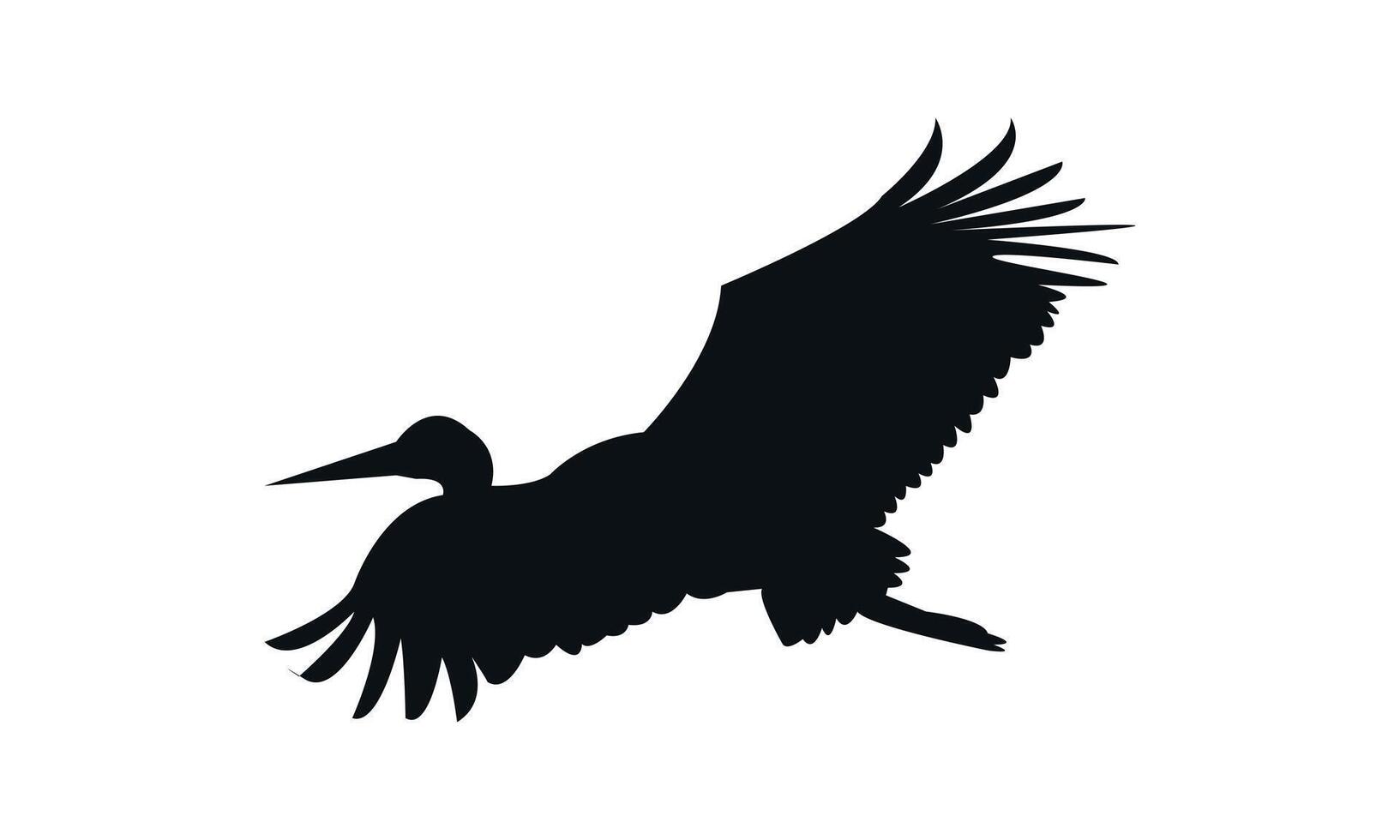 Flying Stork Silhouette vector