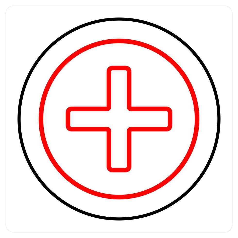 hospital sign and road sign icon concept vector