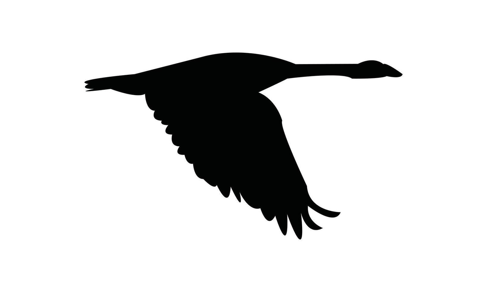 Flying Goose Bird Silhouette Design And Illustration. vector