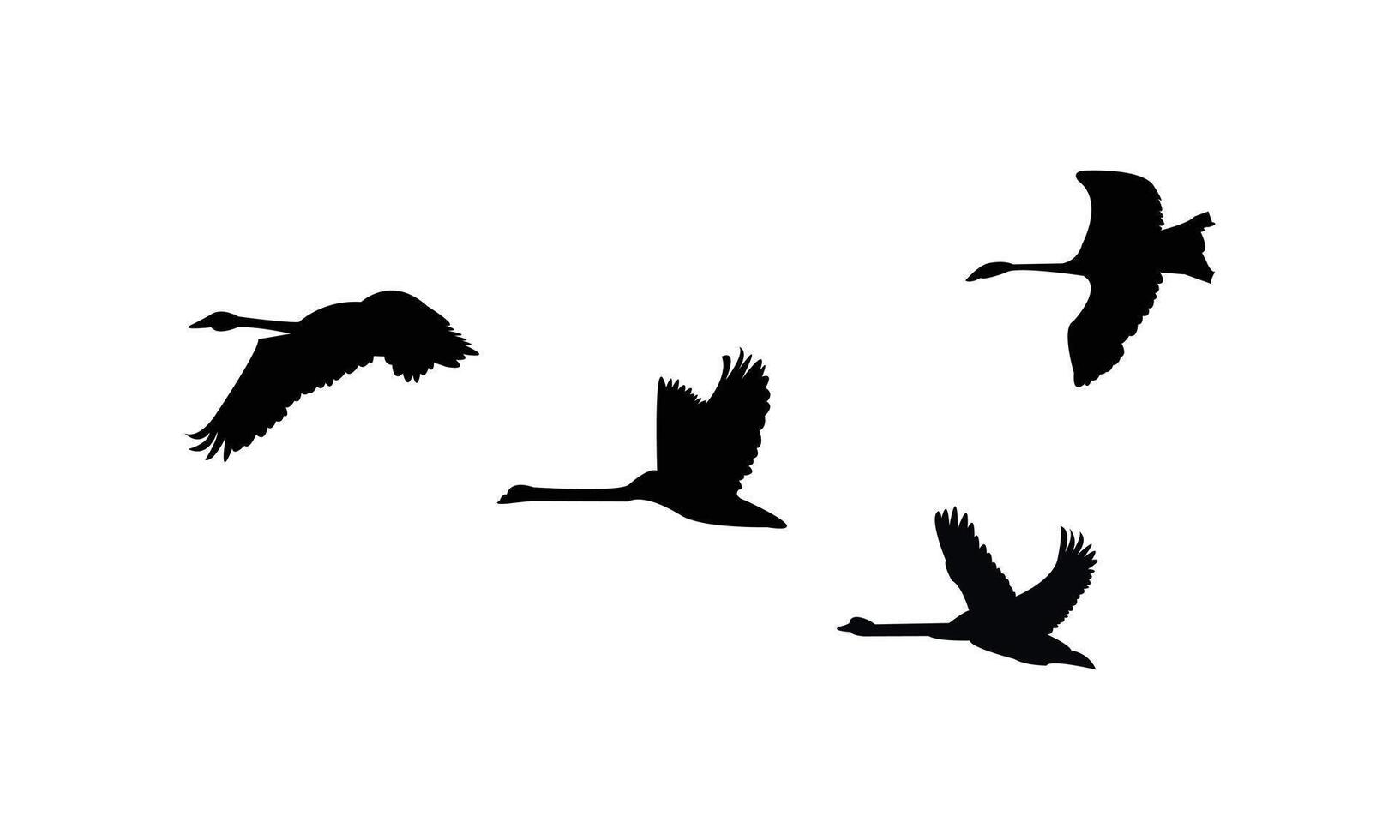 Flying Swan Birds Silhouette Design vector