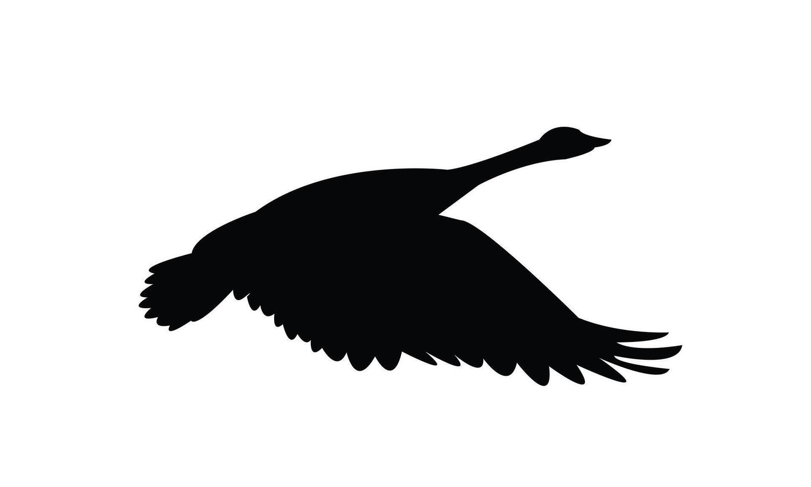 Flying Goose Bird Black Silhouette vector