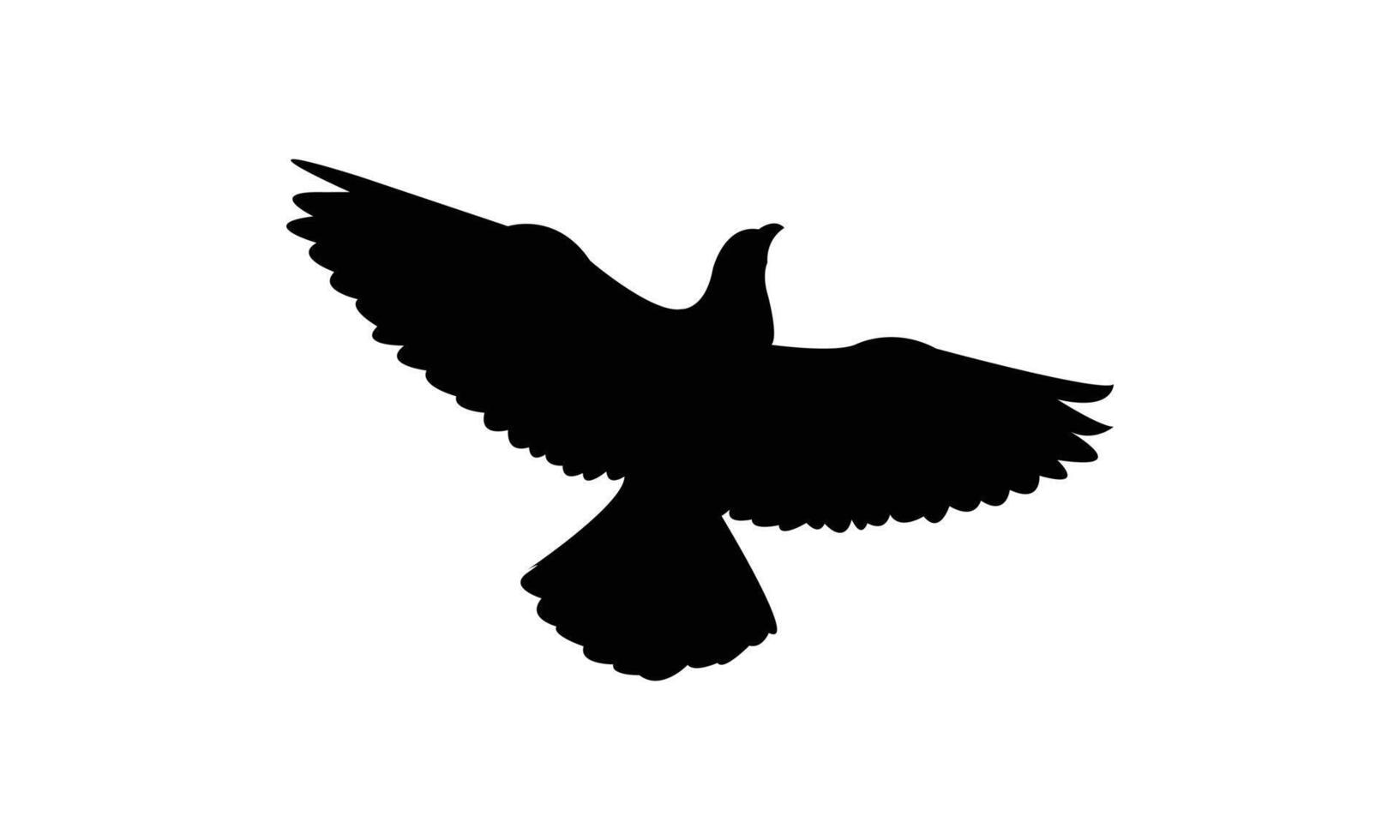 Flying Pigeon Silhouette Design And Illustration. vector