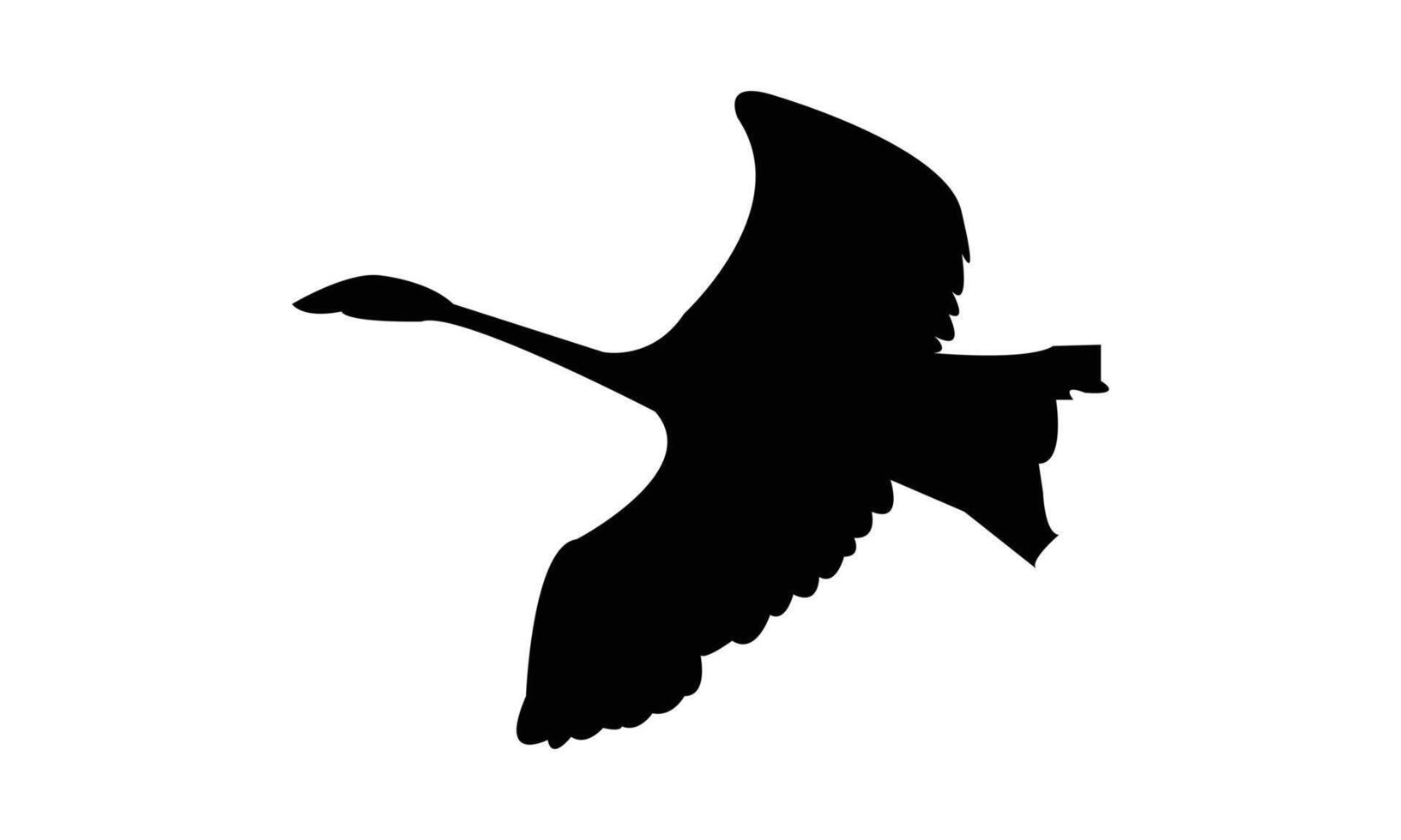 Flying Swan Black Silhouette vector