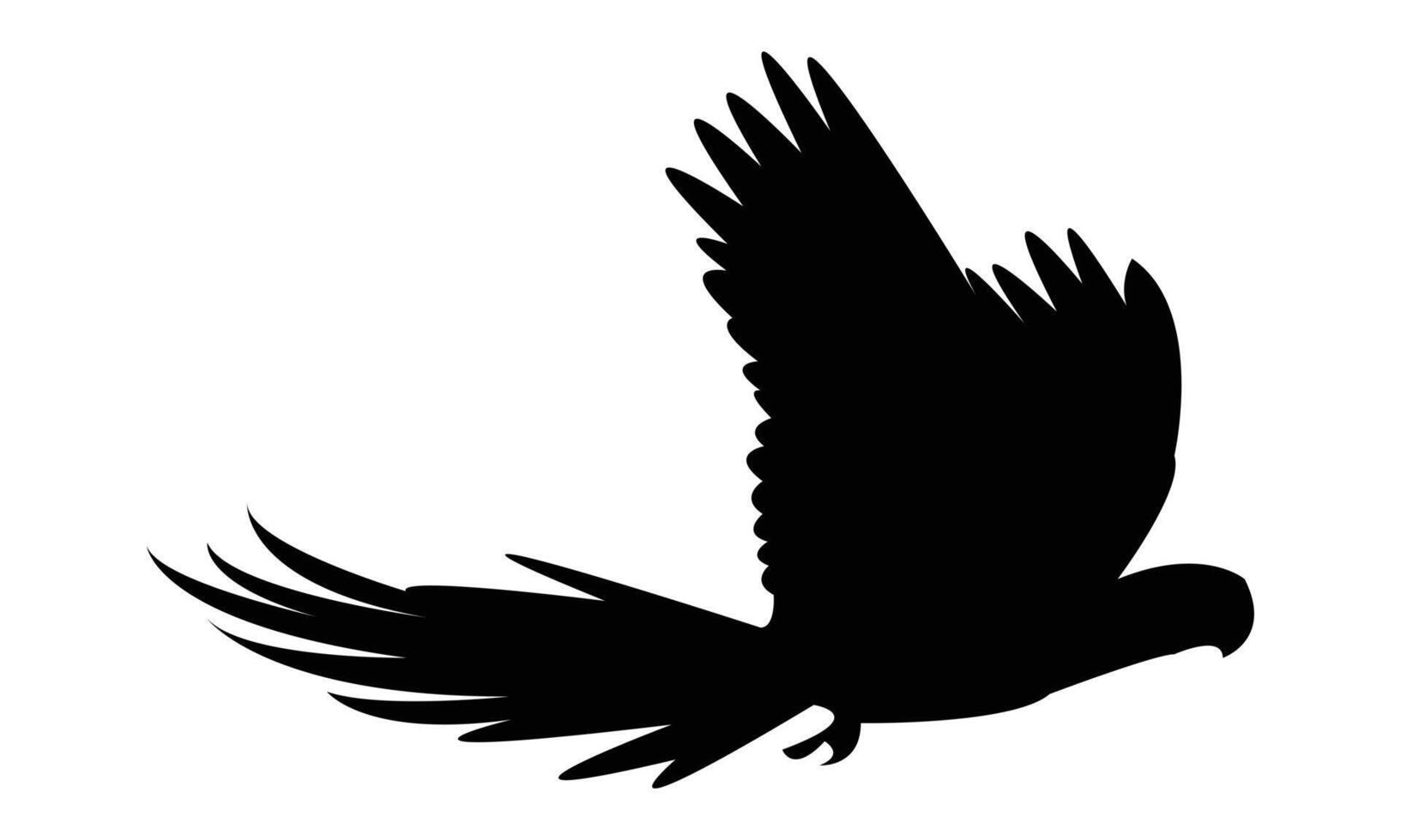 Flying Macaw Bird Black Silhouette vector