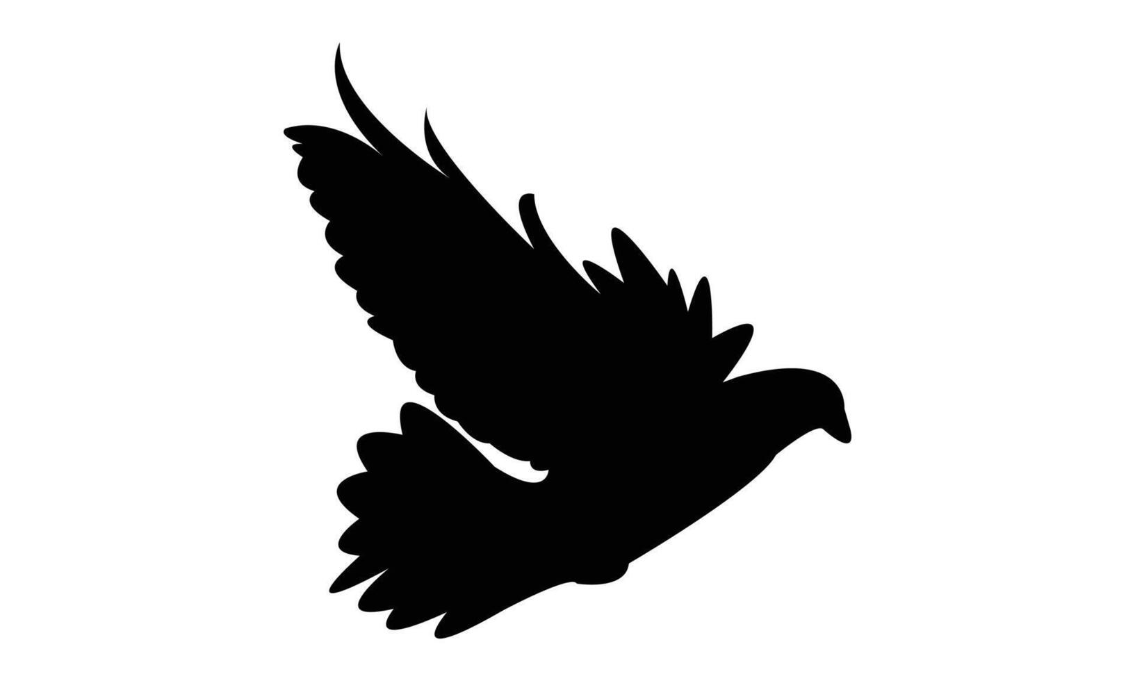 Flying Dove Black Silhouette vector