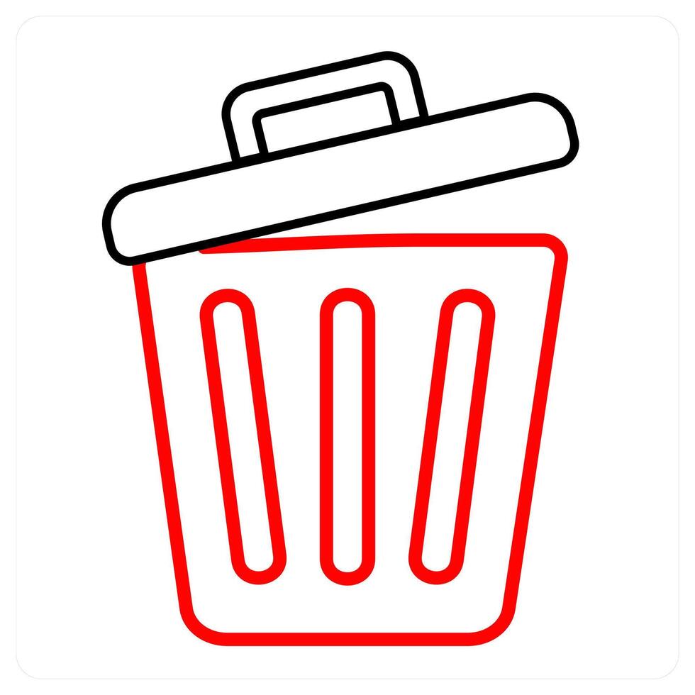 trashbin and trach cane icon concept vector