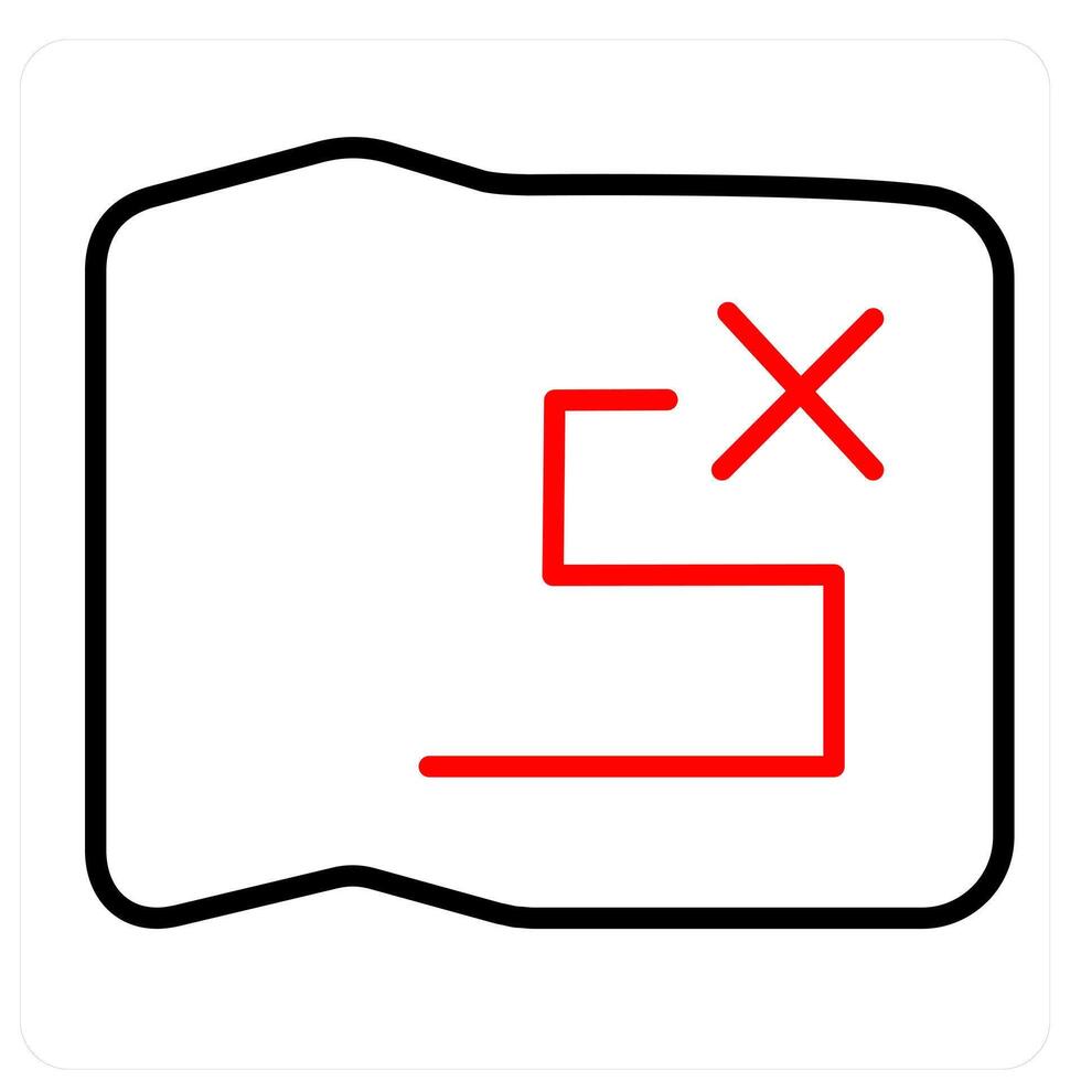 Wrong Route and wrong icon concept vector