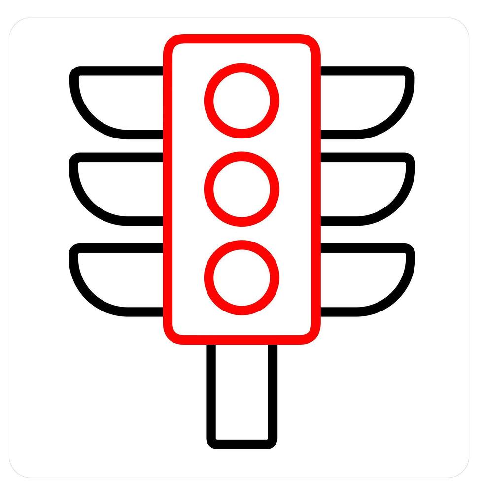 Traffic Signal and lamps icon concept vector