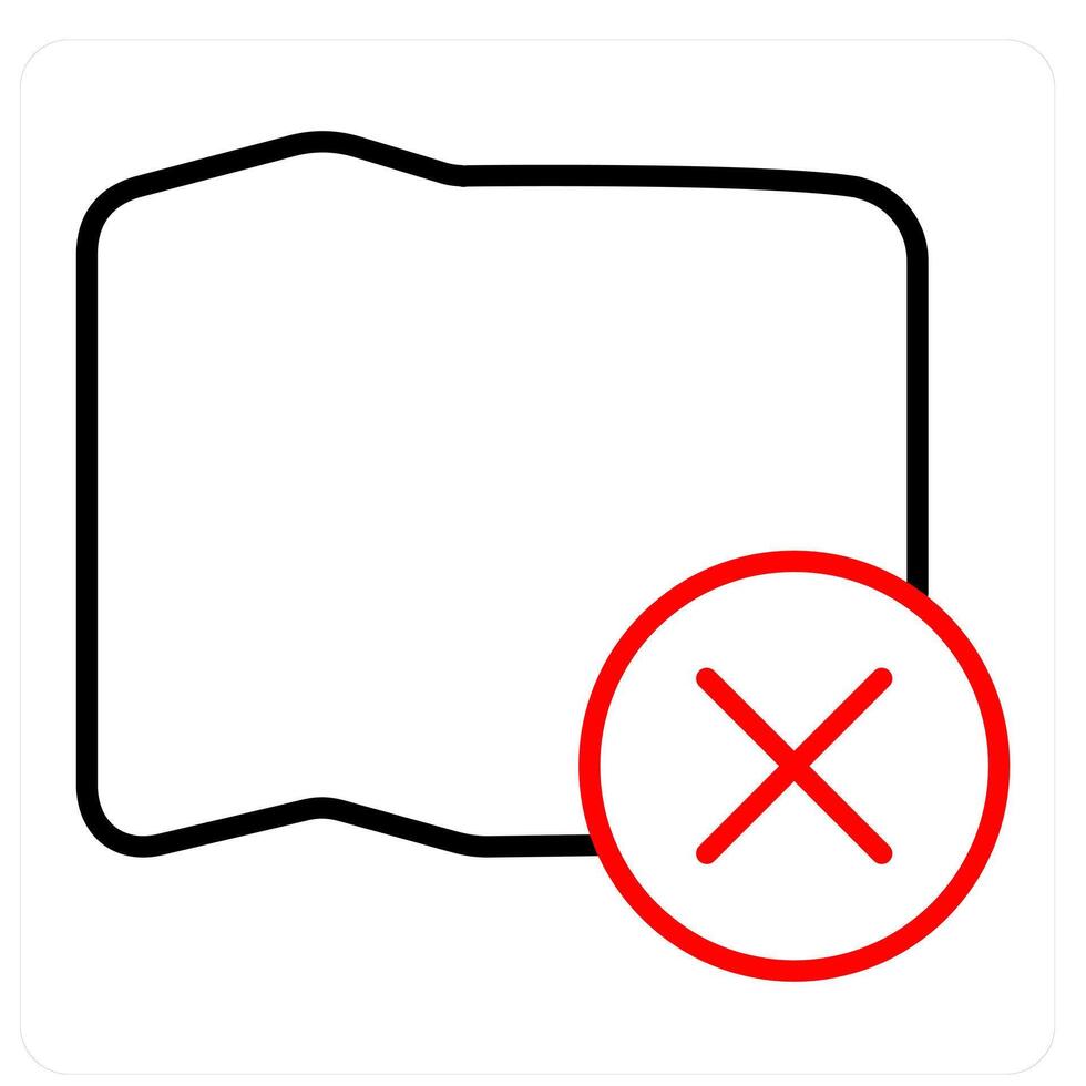 Wrong Map and map location icon concept vector