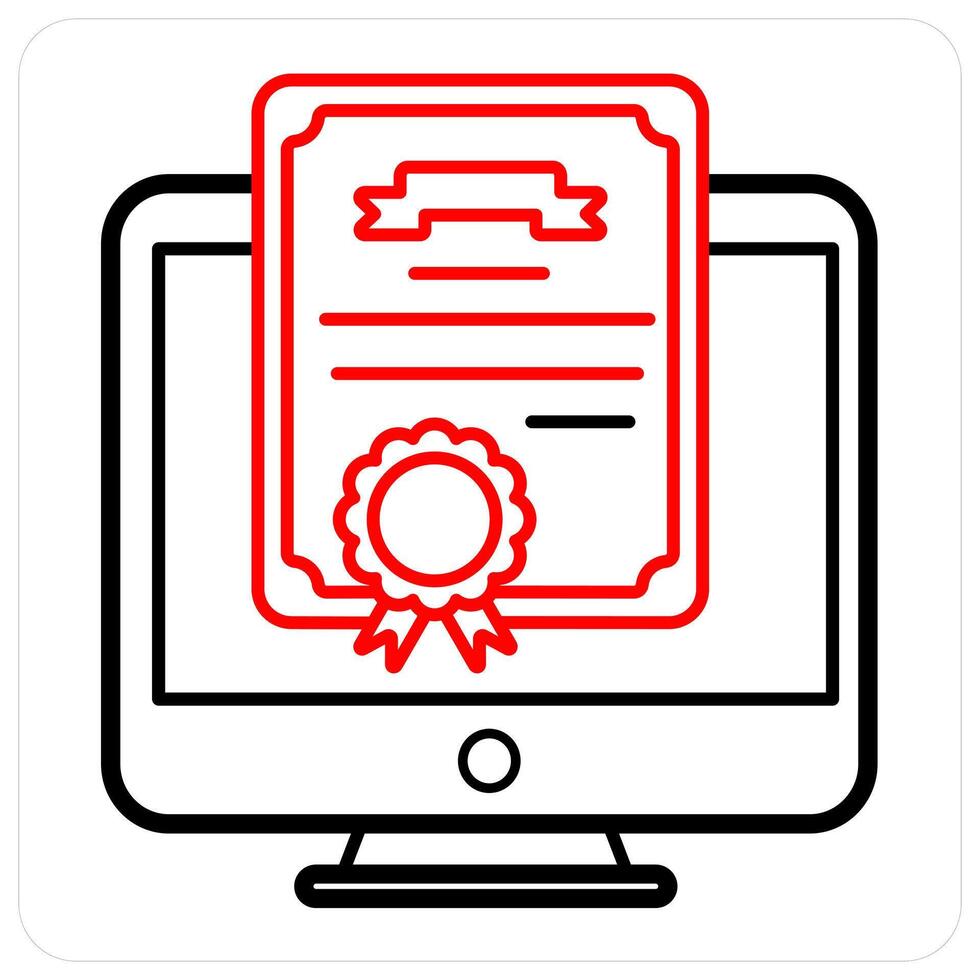 Online Diploma and education icon concept vector