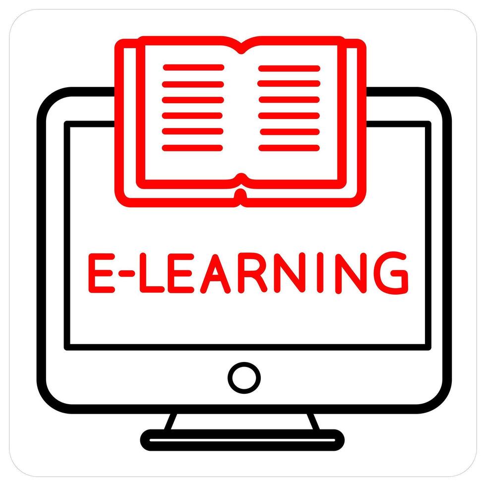 E Learning and education icon concept vector