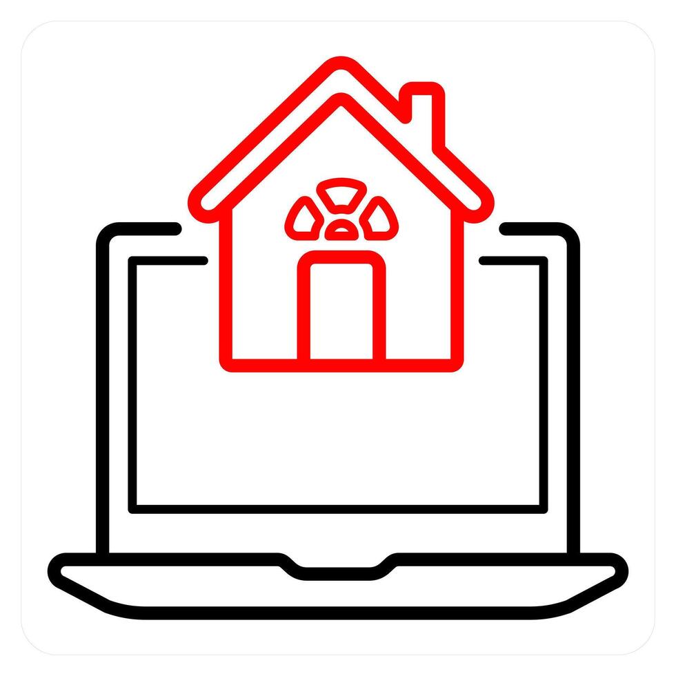 Online Home Search and home icon concept vector