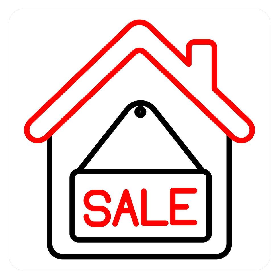 House for Sale and sign icon concept vector