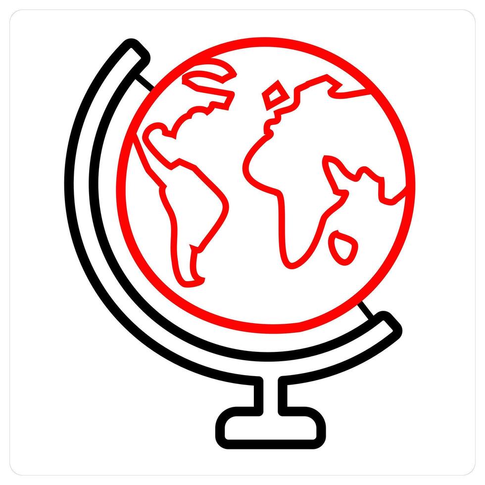Globe and map icon concept vector