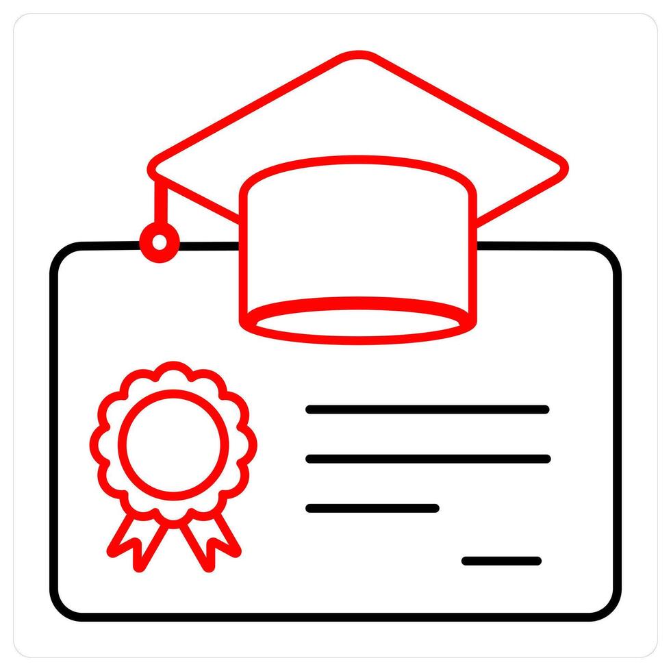 Degree and document icon concept vector