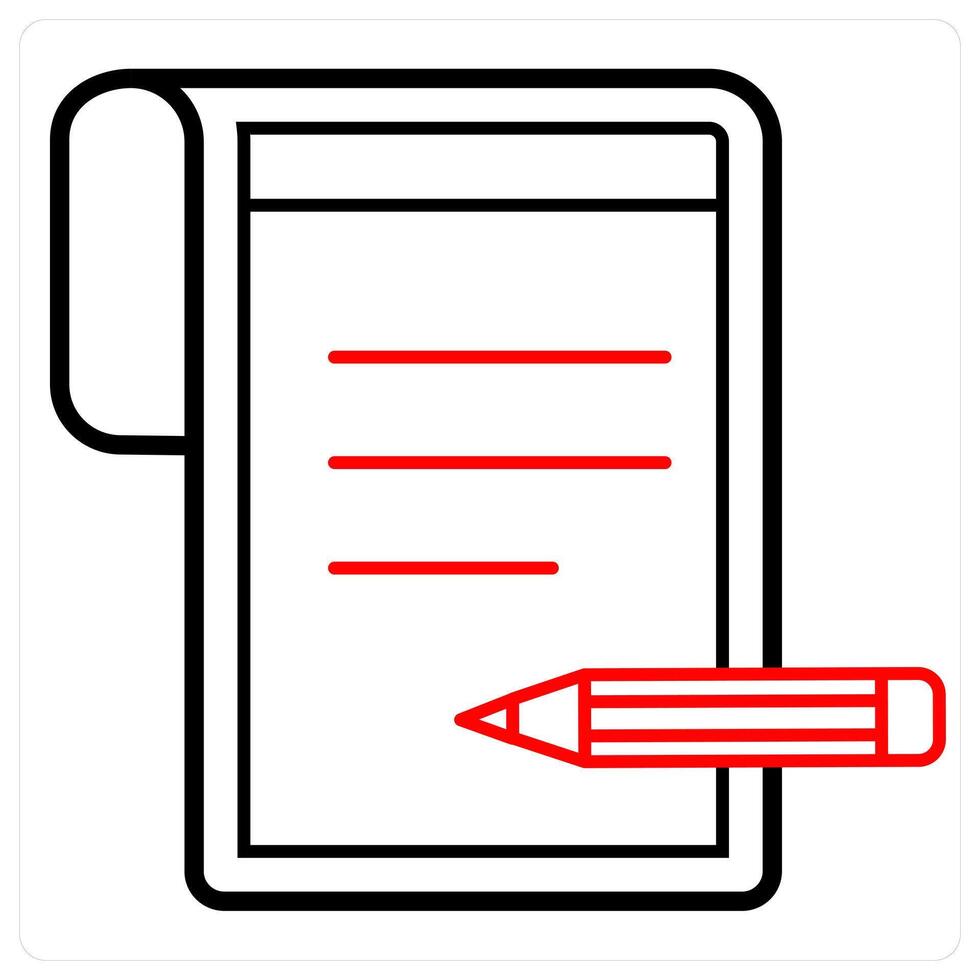 Write and note icon concept vector