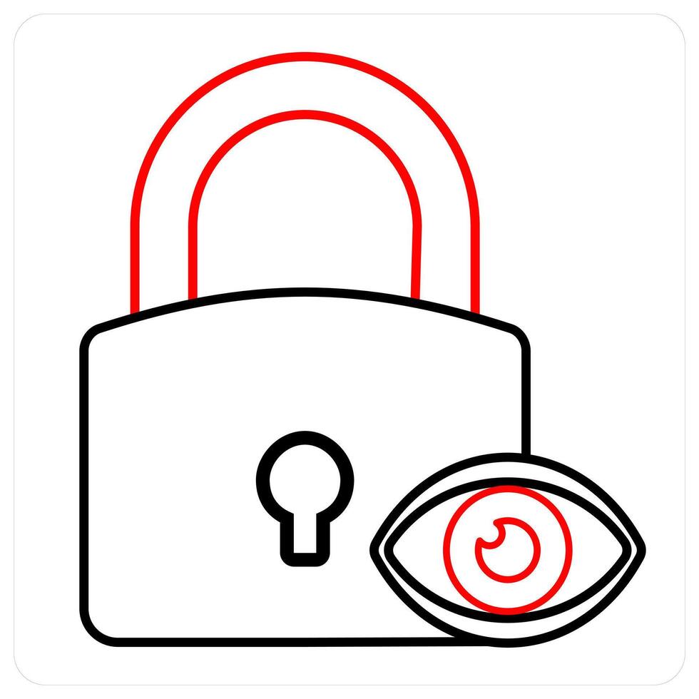 Lock and eye icon concept vector