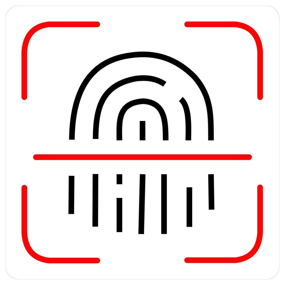Fingerprint Scan and scan icon concept vector