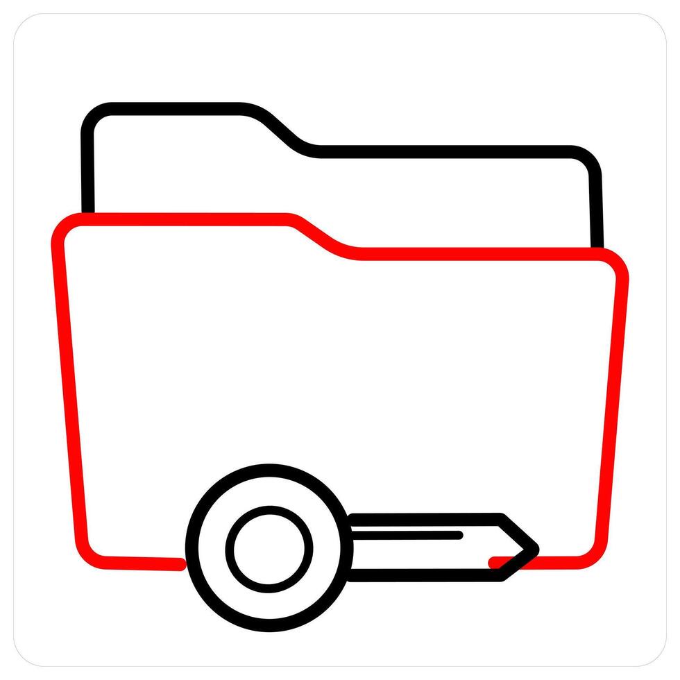 Folder Key and folder icon concept vector