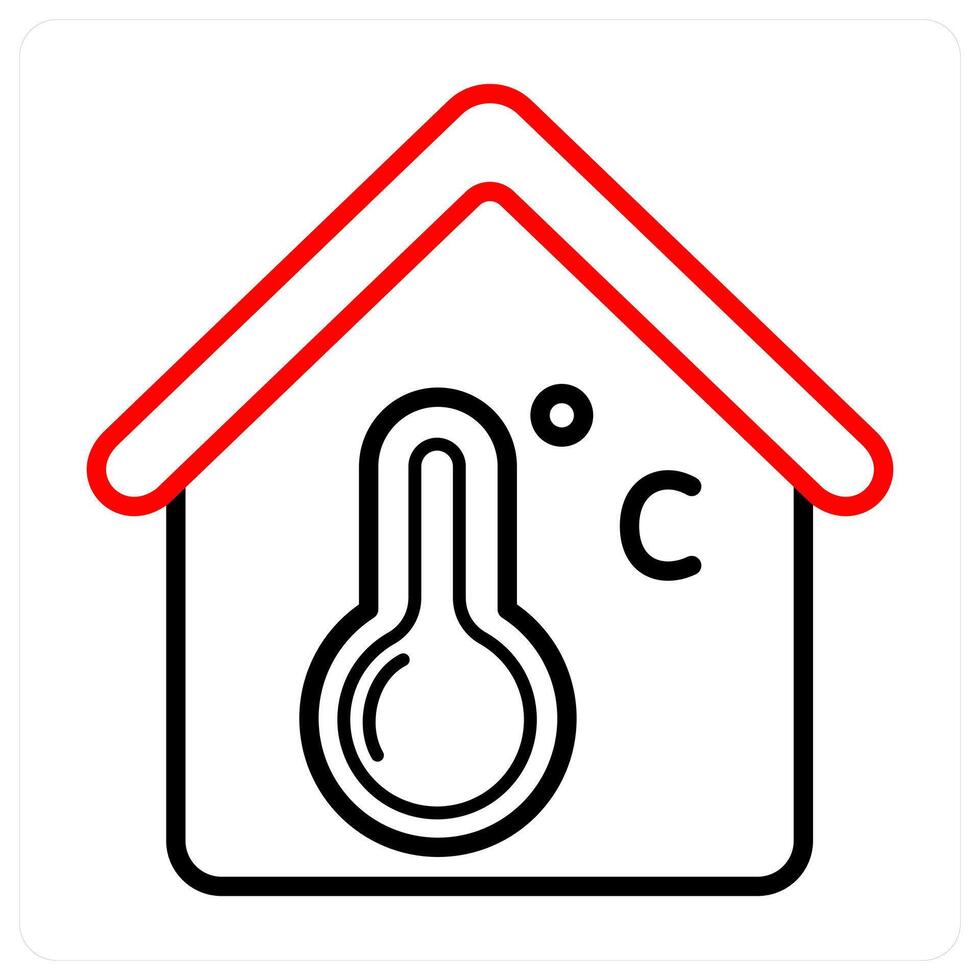 House Temperature And Home Icon Concept vector