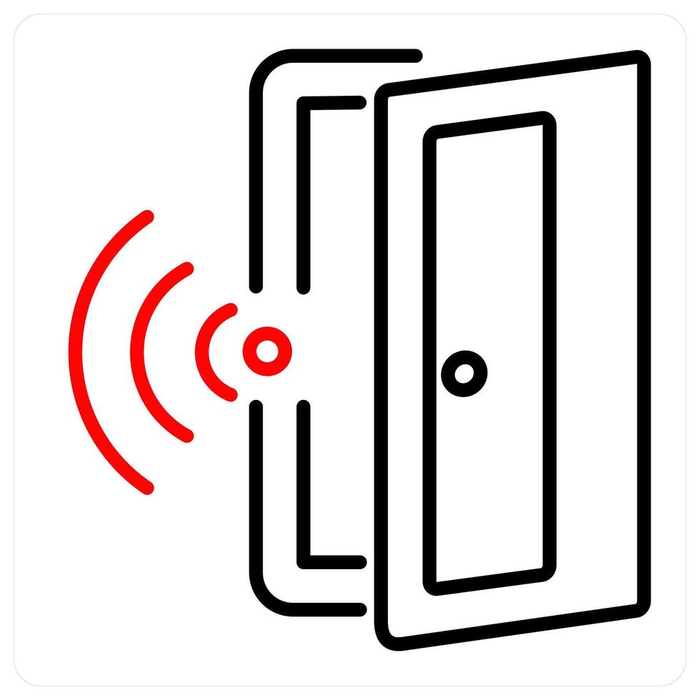 Smart Door And Technology Icon Concept vector