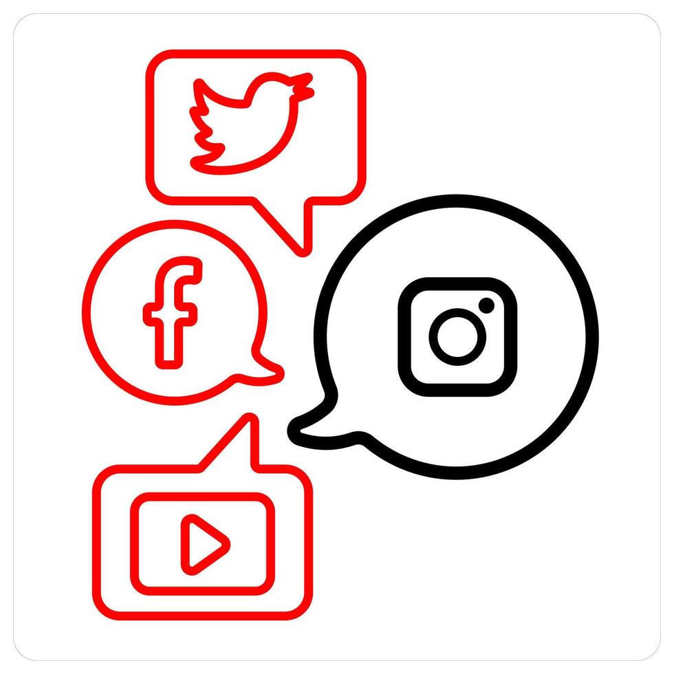 social media and media icon concept vector