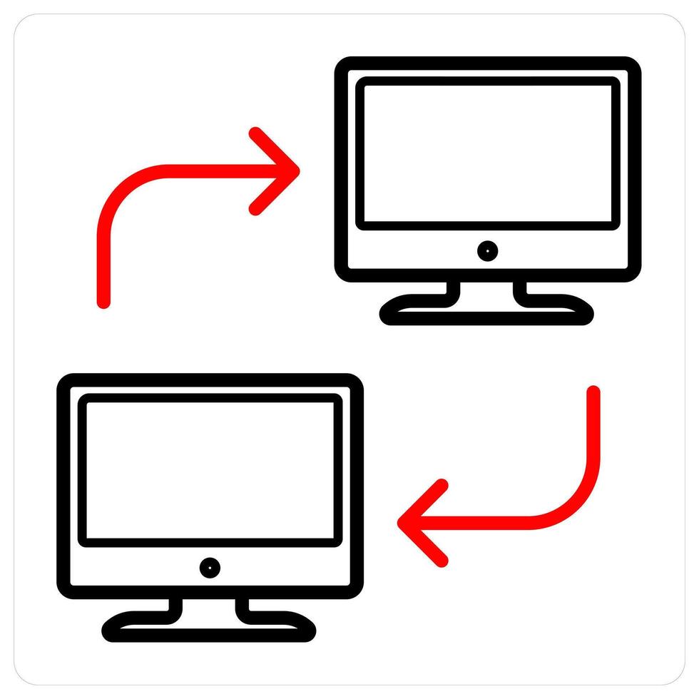 network share and folder icon concept vector